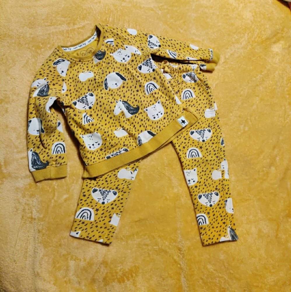 NEXT  Toddler Cotton Jogger Set Sweatshirt  with Fun Patterns